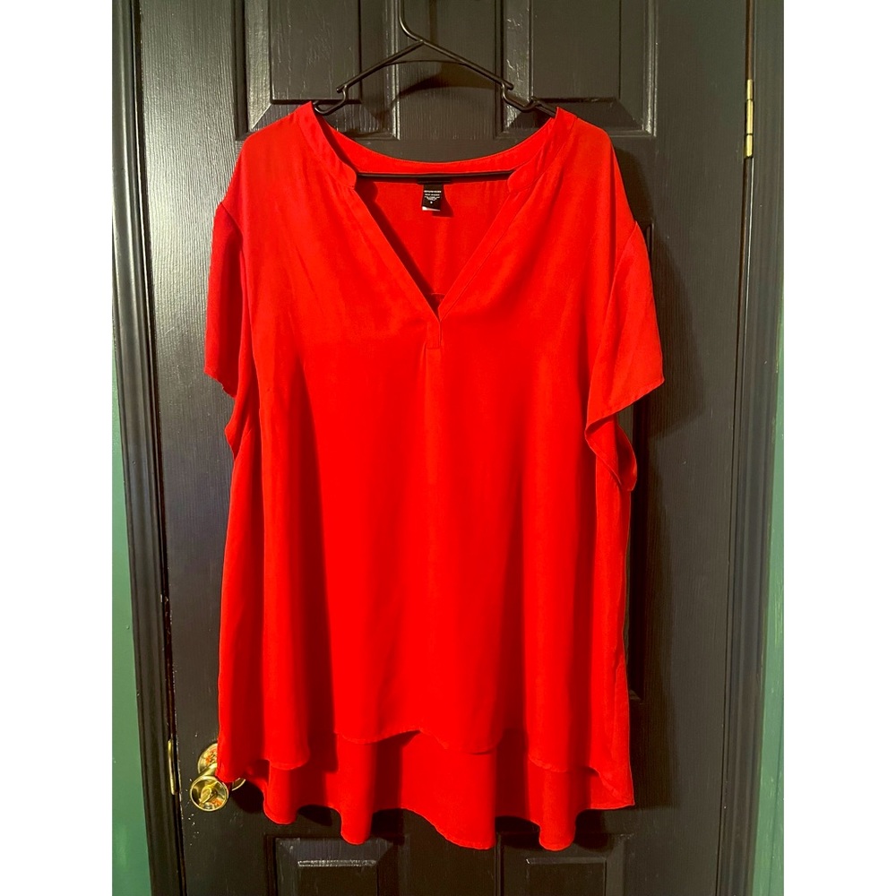 Torrid Sheer Red Blouse